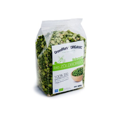 Greenmark Bio Zöldborsó Felezett 500 g