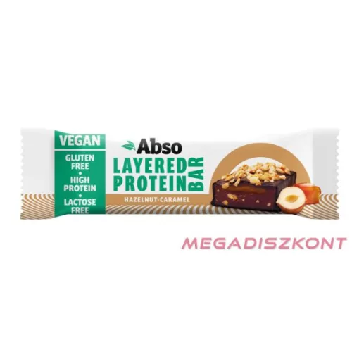 Absorice layered protein bar hazelnut-caramel étcsokoládés réteges fehérjeszelet 50 g