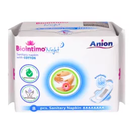 Biointimo night anion éjjeli intimbetét 8 db - bio és natúr kozmetikumok