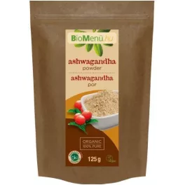 BioMenü bio ashwagandha por 125 g - bio és vegán étrendkiegészítők