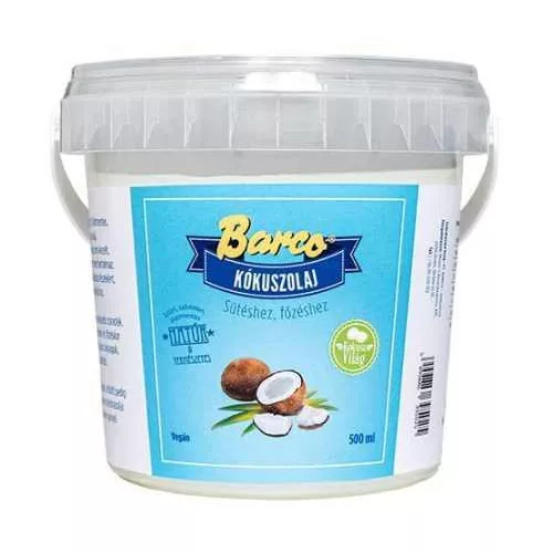 Barco kókuszolaj sütéshez-főzéshez vödörben 500 ml
