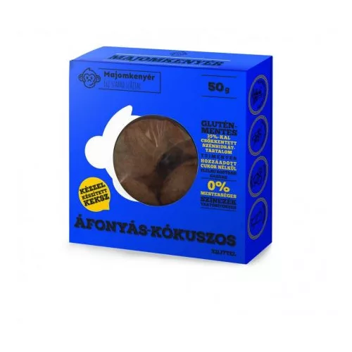 Majomkenyér áfonyás-kókuszos keksz 50g - bio és új hullámos étkezés