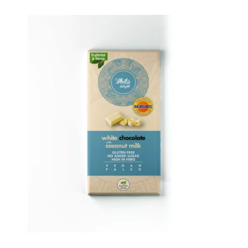 Dia-Wellness - Health Market White Delight Kókusztejes fehércsokoládé 80g