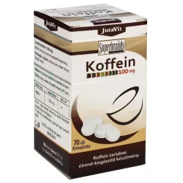 Jutavit koffein tabletta 100mg 70 db - bio és vegán étrendkiegészítők