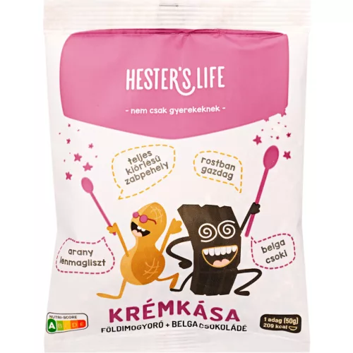 Hester's Life zabkása földimogyorós-belgacsokis krémkása 50 g