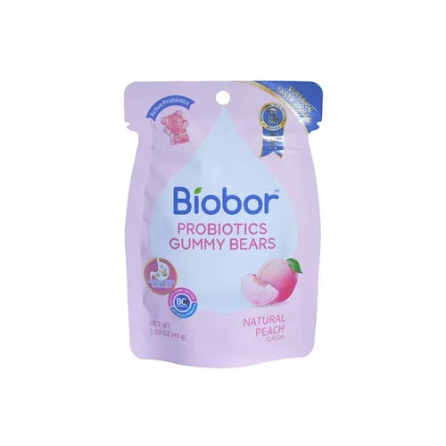 Biobor gumicukorka probiotikumos baktériumtörzsekkel őszibarack ízű 45 g