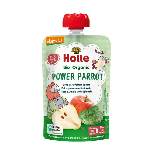 Holle bio power parrot -körte,alma spenóttal 100g