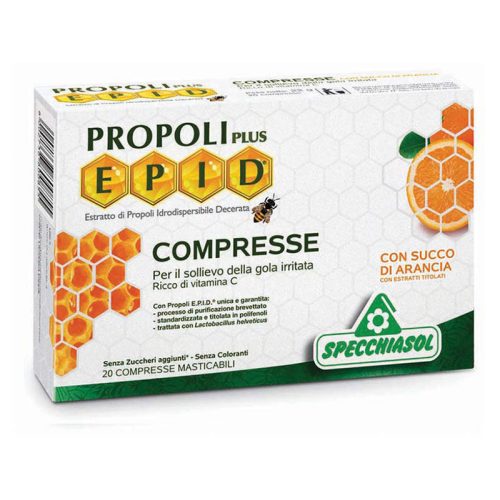 Specchiasol® Cukormentes Propolisz szopogatós tabletta narancsos íz - EPID® szabadalommal, 600 mg-os kivonat.