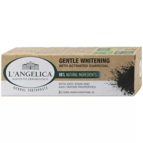 Langelica herbal fogkrém gentle whitening aktív szén 75 ml - bio és natúr kozmetikumok