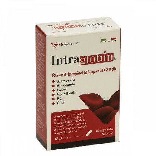 Intraglobin szerves vasat tartalmazó étrend-kiegészítő kapszula 30 db