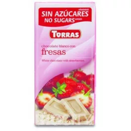 Torras glutén-és cukormentes fehércsokoládé eper 75 g - bio és új hullámos étkezés
