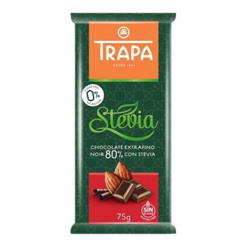 Trapa Stevia táblás Noir 80% étcsokoládé 75 g