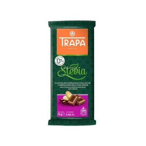 Trapa Stevia táblás tejcsokoládé puffasztott rizzsel 75 g