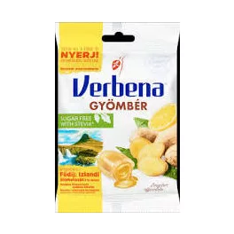 Verbena sugar free gyömbér töltött cukorka 60 g - bio és új hullámos étkezés