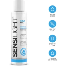 Sensilight aquagel - vízbázisú síkosító gél (150ml) - bio és natúr intim együttléthez