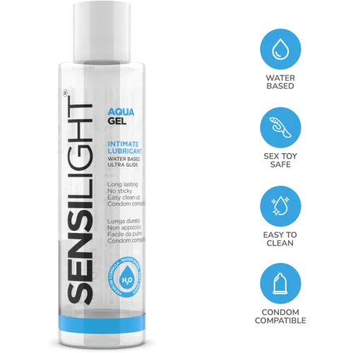 Sensilight aquagel - vízbázisú síkosító gél (150ml) - bio és natúr intim együttléthez