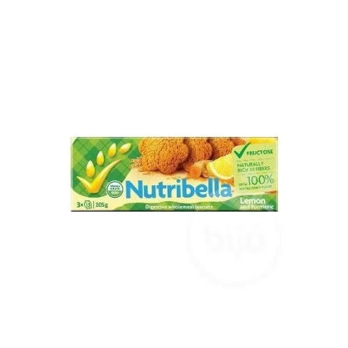 Nutribella keksz fruktózzal citrom-kurkuma 105 g