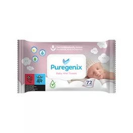 Puregenix nedves baba popsitörlő 72 db - bio és natúr kozmetikumok