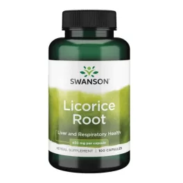 Swanson édesgyökér 450mg 100db kapszula - bio és vegán étrendkiegészítők