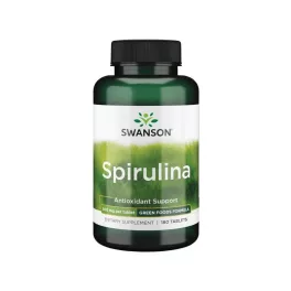 Swanson spirulina alga (minősített organikus) 500 mg / 180 tabletta - bio és vegán étrendkiegészítők