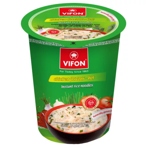 Vifon csirke ízesítésű gluténmentes rizstésztás leves (csípős) pohárban 60 g