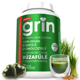 Nani grin búzafűlé gyümölcszselé (70db) klorofilban gazdag triticum aestivum koncentrátummal - bio és vegán étrendkiegészítők