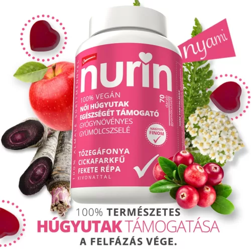 Nani nurin női húgyutak egészségét támogató gyümölcszselé (70db) tőzegáfonya kivonattal - bio és vegán étrendkiegészítők